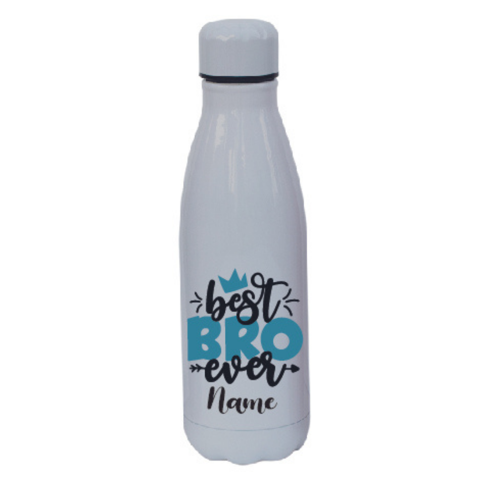 Personalised Best Bro Ever Insulated Hot Cold Thermal Water Bottle